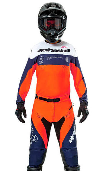 Tenue Enduro Alpinestars Pro-Dura Orange/Bleu Marine 2025