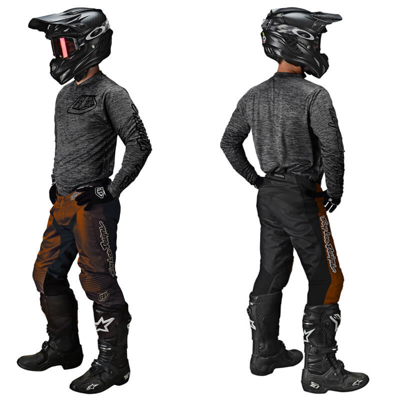 Tenue Cross TLD GP Mono Gris Chiné/Marron 2020 - FX MOTORS